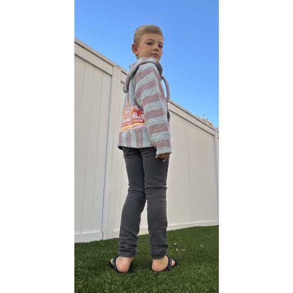 BAD BUNNY Retro Upcycled Mexican Poncho Reggaeton Reworked Sweater Kids Size S - Picture 3 of 11